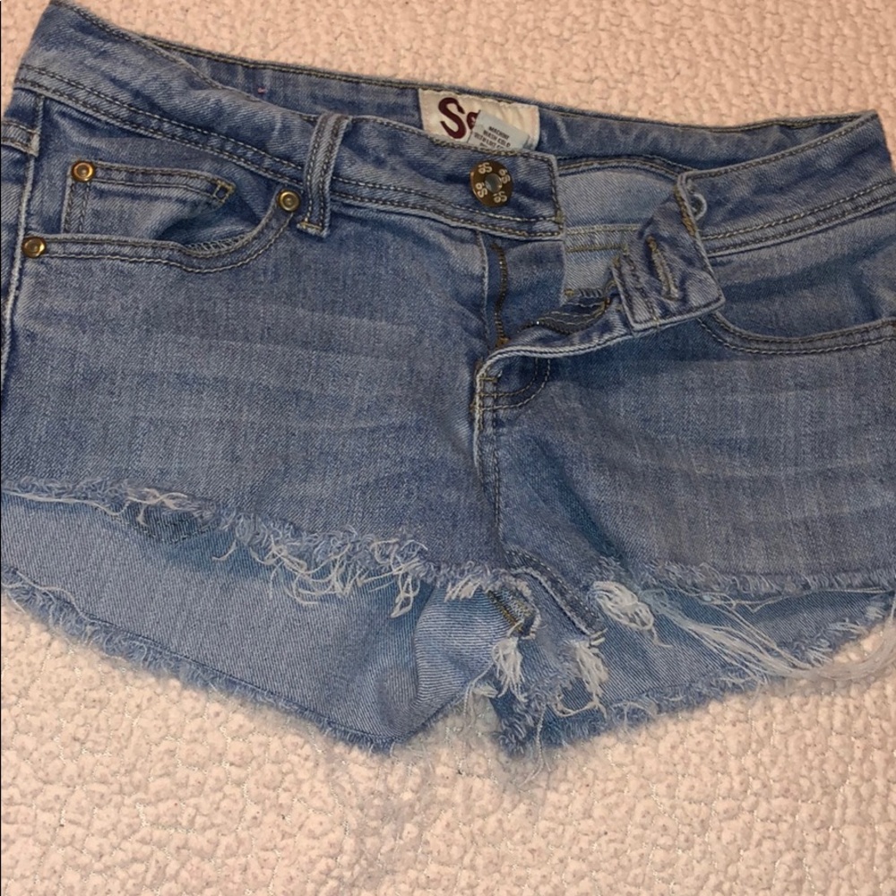 Light blue jean shorts